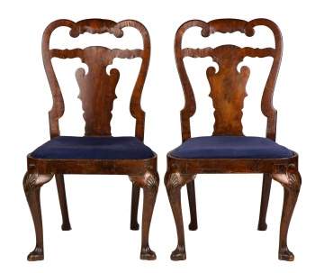 Pair of 18th Century Irish Carved Chairs